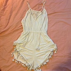 White spaghetti strap romper